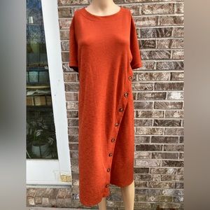 Burnt Orange Fall Cozy 4X EST 1946 Midi Dress